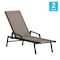 Flash Furniture Black/Brown Adjustable Chaise Lounge with Arms JJ-LC323-BLK-BR-GG - alternate 4